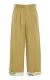 Rosie Assoulin Tailored Relaxed Cotton Trouser In Tan