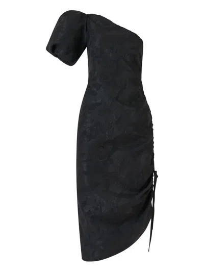 ROSIE ASSOULIN TEXTURED-JACQUARD ONE-SHOULDER MIDI DRESS