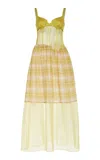 Rosie Assoulin The New Undress Corset Stretch-cotton Maxi Dress In Yellow