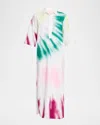 Rosie Assoulin Oversized Tie-dyed Cotton-poplin Maxi Shirt Dress In White