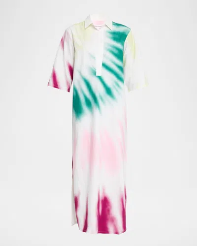 Rosie Assoulin Tie-dye Caftan Shirtdress In Multi