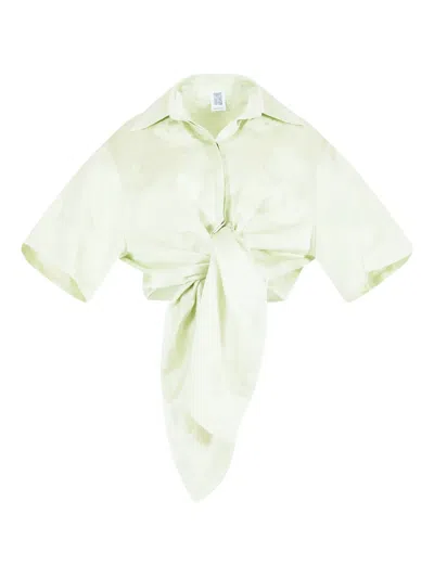 Rosie Assoulin Tie Me Up Button-down Shirt In Green