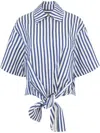 Rosie Assoulin Tie Me Up Shirt In Stripe