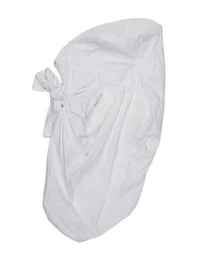Pre-owned Rosie Assoulin Tie Neck Long Sleeve Top In White