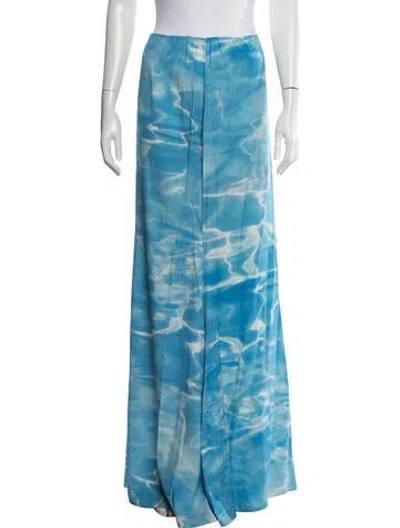 Pre-owned Rosie Assoulin Tie-dye Print Long Skirt In Blue