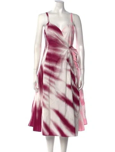 Pre-owned Rosie Assoulin Tie-dye Print Midi Length Dress W/ Tags In Pink