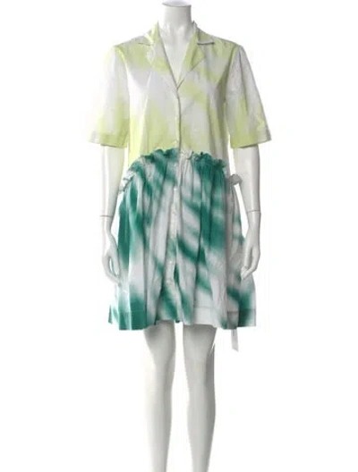 Pre-owned Rosie Assoulin Tie-dye Print Mini Dress In Green