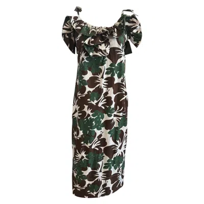 Pre-owned Rosie Assoulin Tropical Dress In Black