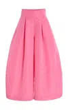 Rosie Assoulin Tulip Cropped Silk Pants In Pink