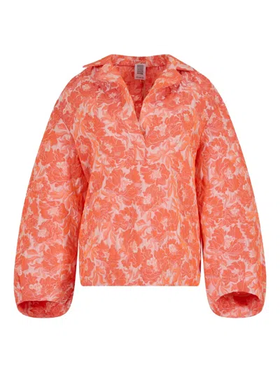 Rosie Assoulin Tulip Floral Top In Orange