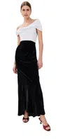 Rosie Assoulin Twisted Off-the-shoulder Silk Crepe Maxi Dress In Black/cream