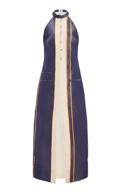Rosie Assoulin Vandam Silk Top In Blue