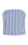 Rosie Assoulin Venus Striped Strapless Top
