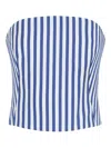 Rosie Assoulin Venus Striped Strapless Top