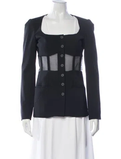 Pre-owned Rosie Assoulin Virgin Wool Blazer In Black