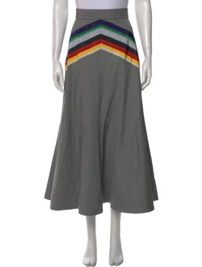 Pre-owned Rosie Assoulin Virgin Wool Long Skirt In Gray