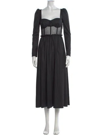 Pre-owned Rosie Assoulin Virgin Wool Midi Length Dress In Gray
