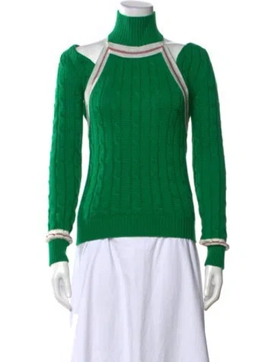 Pre-owned Rosie Assoulin Virgin Wool Turtleneck Sweater W/ Tags In Green
