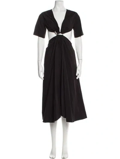 Pre-owned Rosie Assoulin V-neck Long Dress In Blue