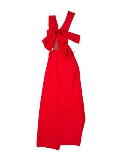 Pre-owned Rosie Assoulin V-neck Long Dress In Orange