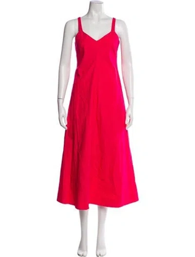 Pre-owned Rosie Assoulin V-neck Long Dress In Pink