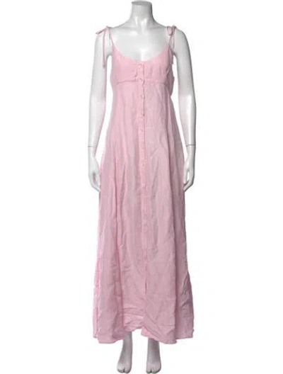 Pre-owned Rosie Assoulin V-neck Long Dress In Pink