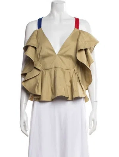 Pre-owned Rosie Assoulin V-neck Sleeveless Top W/ Tags In Neutral