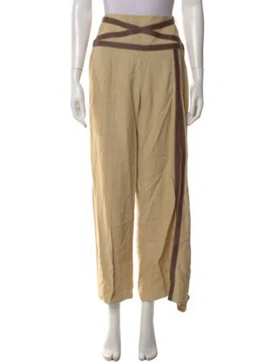 Pre-owned Rosie Assoulin Wide Leg Pants In Brown