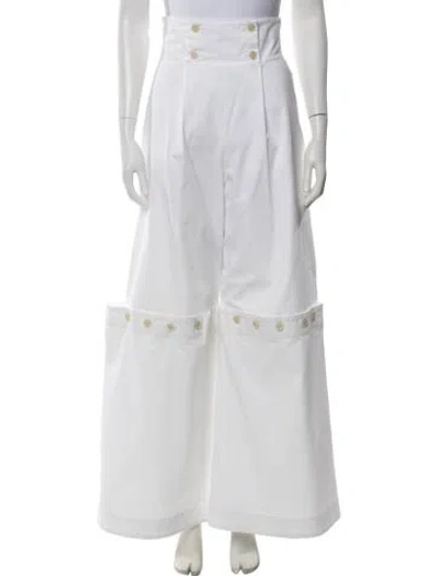 Pre-owned Rosie Assoulin Wide Leg Pants In White