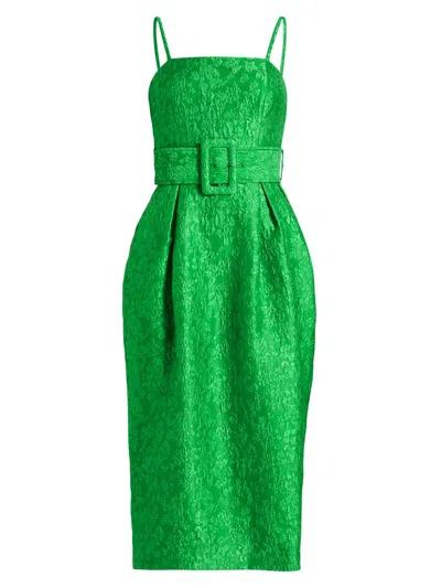 Rosie Assoulin Women's Artichoke Belted Cocktail Dress In Green