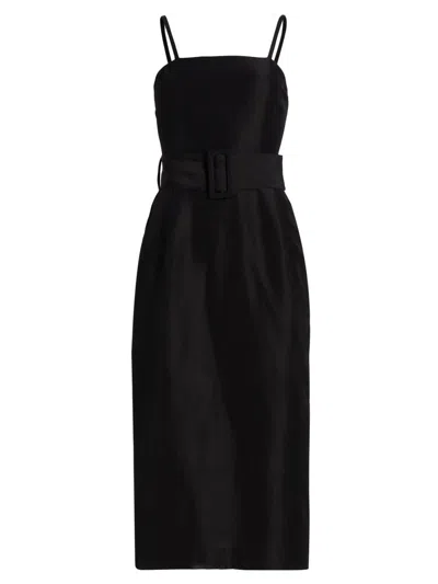 Rosie Assoulin Women's Artichoke Belted Midi-dress In Black
