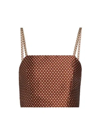 ROSIE ASSOULIN WOMEN'S HALFWAY THERE POLKA DOT PRINTED CROP TOP