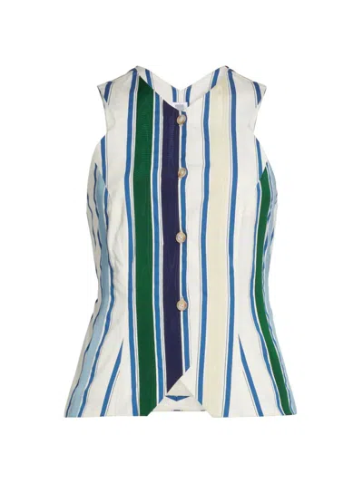 Rosie Assoulin Women's King Giorgio Striped Cotton-blend Vest In Multi