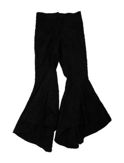 Pre-owned Rosie Assoulin Wool Flared Pants In Black