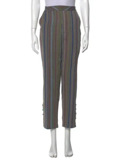 Pre-owned Rosie Assoulin Wool Straight Leg Pants In Gray
