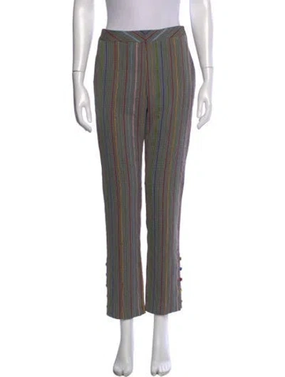 Pre-owned Rosie Assoulin Wool Straight Leg Pants In Multi