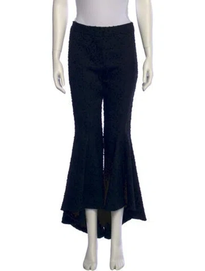 Pre-owned Rosie Assoulin Wool Wide Leg Pants In Blue