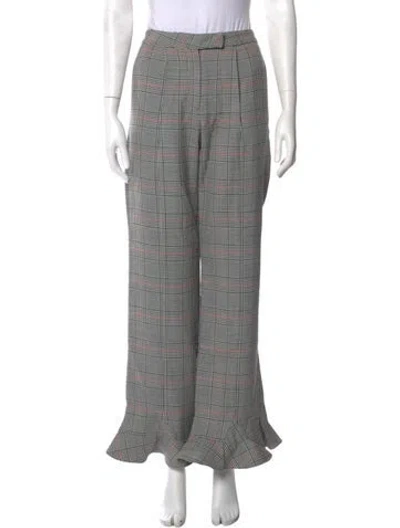 Pre-owned Rosie Assoulin Wool Wide Leg Pants In Gray