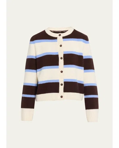 Rosie Assoulin Wool-cashmere Striped Cardigan In Multi
