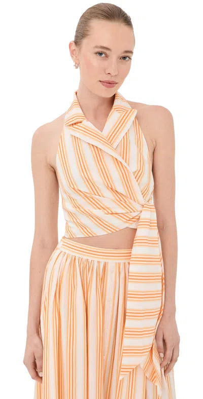 Rosie Assoulin Wrapped Up Halter Top In Creamsicle In Neutral