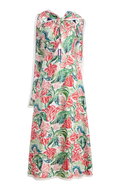 Rosie Assoulin X-drape Silk Midi Dress In Red