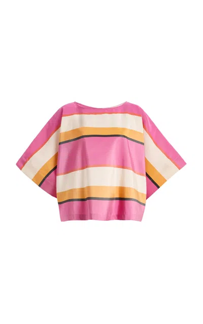 Rosie Assoulin Zephyr Silk Top In Pink