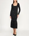 Rosie Harlow Juniors' Square Neck Midi Dress In Black