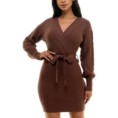 Rosie Harlow Juniors Womens Rayon Sweaterdress In Pink