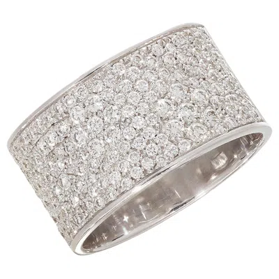 Pre-owned Rosior Contemporary 19.2k White Gold Diamond Band Ring By , 1.16ct