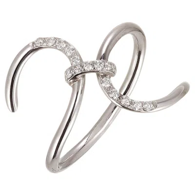 Pre-owned Rosior Contemporary 19.2k White Gold Diamond Ring By , 0.14ct, Portugal