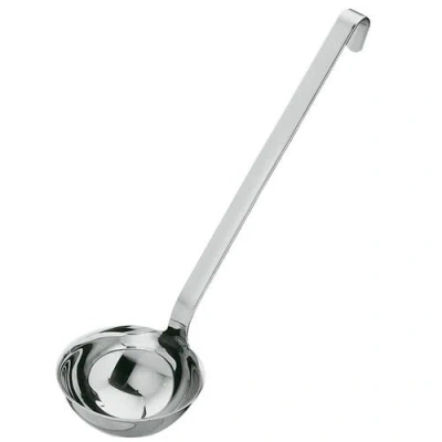 ROSLE ROSLE STAINLESS STEEL LADLE WITH HOOK HANDLE AND POURING RIM, 8-OUNCE