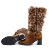 ROSS & SNOW ROSINA HEELED BOOTS IN LEOPARD