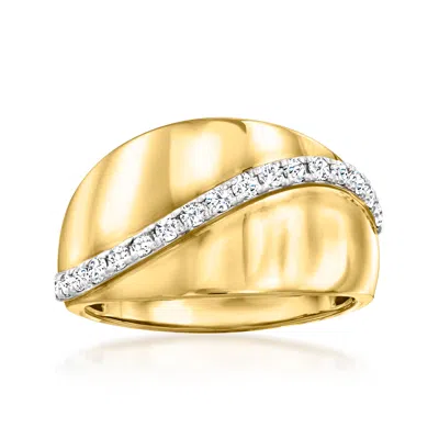 Ross-simons 0.33 Diamond Line Ring In 18kt Yellow Gold In Silver