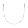 Ross-simons 0.50- Bezel-set Diamond Station Necklace In Sterling Silver In Silver
